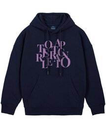 ビッグロゴオーバーサイズワイドショルダーフードパーカー_ネイビー