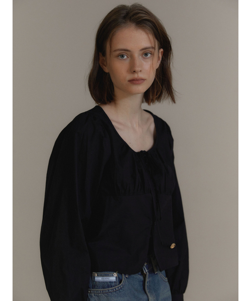 ANOETIC(アノエティック)の「ANC LONG SLEEVE RIBBON PUFF BLOUSE_BLACK(シャツ/ブラウス・レディース・その他・FREE)」の3枚目の写真