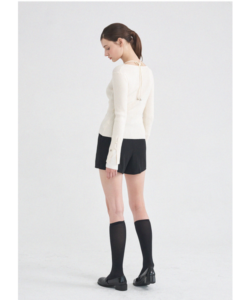 MICANE(ミケーネ)の「コラレイヤードニット(ニット/セーター・レディース・クリーム/ダークグレー・MEDIUM/LARGE/X-LARGE/SMALL)」の8枚目の写真
