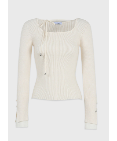 MICANE(ミケーネ)の「コラレイヤードニット(ニット/セーター・レディース・クリーム/ダークグレー・MEDIUM/LARGE/X-LARGE/SMALL)」の11枚目の写真
