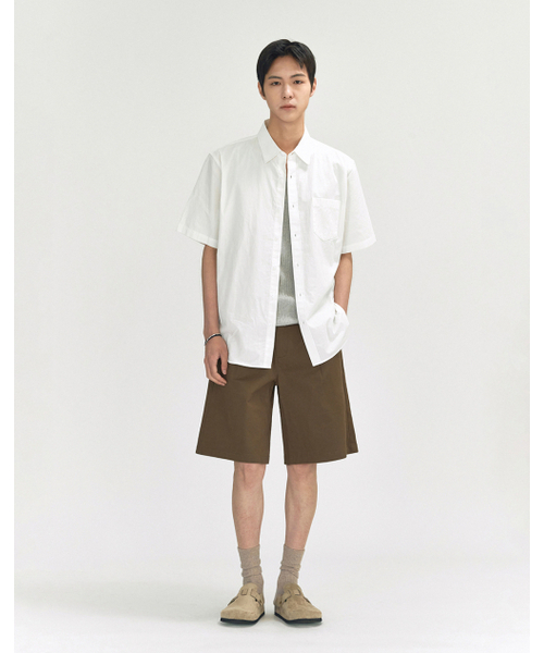 WORK ON BODY OFF（ワークオンボディオフ）の「ニトンワンタックベーシックコットンショーツ[モカブラウン]（その他パンツ・メンズ・モカ・X-LARGE/LARGE/MEDIUM）」の2枚目の写真