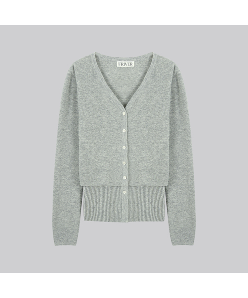 FRIVER07（フリバー07）の「Ribbed 2way cardigan set [FRFA01CD06]_Pink（カーディガン/ボレロ・レディース・ピンク/ライトグレー・FREE）」の2枚目の写真