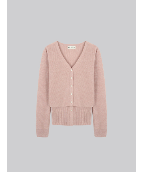 FRIVER07（フリバー07）の「Ribbed 2way cardigan set [FRFA01CD06]_Pink（カーディガン/ボレロ・レディース・ピンク/ライトグレー・FREE）」の3枚目の写真