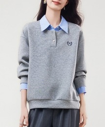 ONEP STAR（ワンピスター）の「シャツレイヤード風スウェットプルオーバー（スウェット）」