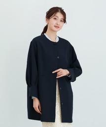 White Collection（ホワイトコレクション）の「多機能すぎるコート【UVカット･速乾・接触冷感･防シワ・ストレッチ･洗える】ダブルピケクロス・ボリューム袖コクーンシルエットライトコート（ノーカラーコート）」