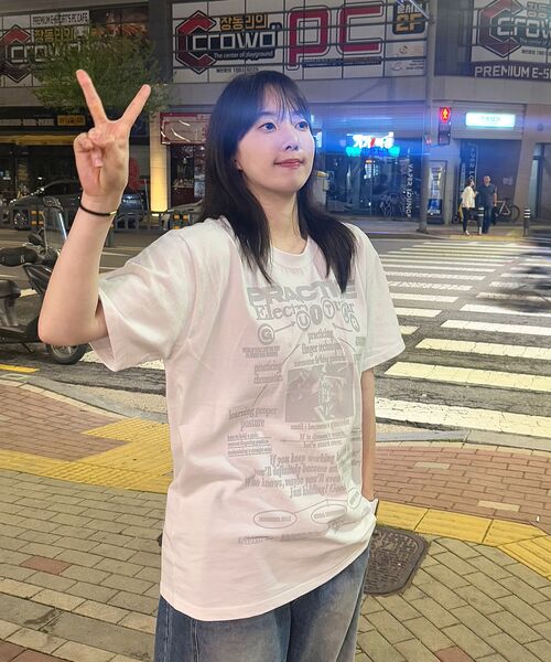 DEFYCLUBROBBERS(ディファイクラブロバース)の「ルーティン ホワイト グレー(Tシャツ)(Tシャツ/カットソー・レディース・その他・MEDIUM/LARGE)」の3枚目の写真