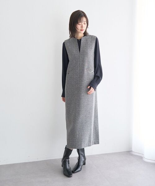 YECCA VECCA(イェッカヴェッカ)の「キーネックジャンスカ(ジャンパースカート・レディース・ブラック/ライトベージュ/その他6・FREE)」の14枚目の写真