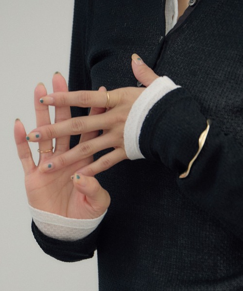 SALON adam et rope'(サロン アダム エ ロペ)の「鹿の子フライスヘンリーネックプルオーバー(Tシャツ/カットソー・レディース・ブラック/サックスブルー/オフホワイト・FREE)」の11枚目の写真