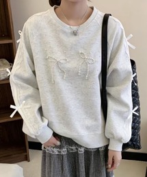 レース×リボン装飾パールボウスウェット