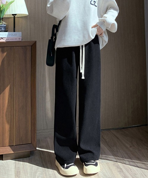 ONEP STAR（ワンピスター）の「裏起毛コーデュロイワイドパンツ（その他パンツ・レディース・カーキ/ブラック/ダークグレー/ダークブラウン/ホワイト/ピンク・X-LARGE/LARGE/MEDIUM/SMALL）」の15枚目の写真