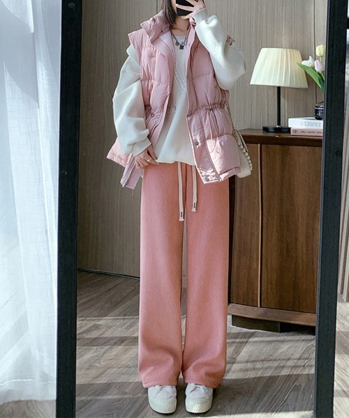ONEP STAR（ワンピスター）の「裏起毛コーデュロイワイドパンツ（その他パンツ・レディース・カーキ/ブラック/ダークグレー/ダークブラウン/ホワイト/ピンク・X-LARGE/LARGE/MEDIUM/SMALL）」の8枚目の写真