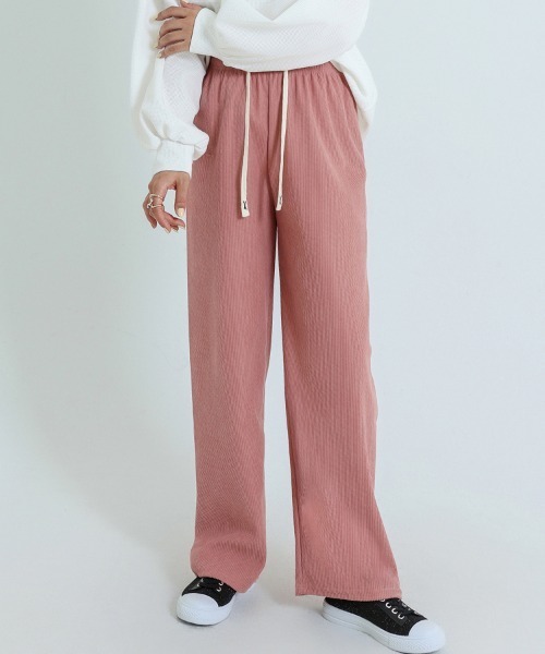 ONEP STAR（ワンピスター）の「裏起毛コーデュロイワイドパンツ（その他パンツ・レディース・カーキ/ブラック/ダークグレー/ダークブラウン/ホワイト/ピンク・X-LARGE/LARGE/MEDIUM/SMALL）」の10枚目の写真