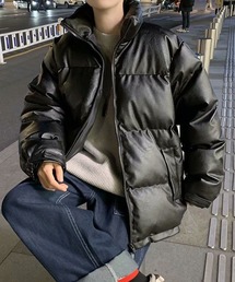 inst.ALL（インストール）の「フェイクレザースタンド中綿ジャケット（ダウンジャケット/コート）」