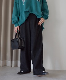 コーデュロイ裏ボンディングワイドパンツ