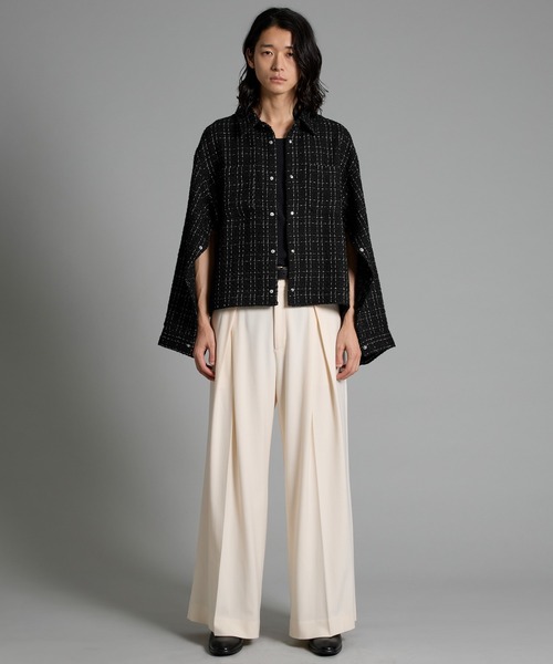 VELNUS（ベルナス）の「【VELNUS】Lame tweed 2way sleeve short shirt jacket/ラメツイード 2wayスリーブ ショート丈シャツジャケット（シャツ/ブラウス・メンズ・ホワイト/ブラック・M/S/L）」の13枚目の写真