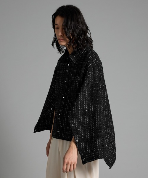 VELNUS（ベルナス）の「【VELNUS】Lame tweed 2way sleeve short shirt jacket/ラメツイード 2wayスリーブ ショート丈シャツジャケット（シャツ/ブラウス・メンズ・ホワイト/ブラック・M/S/L）」の10枚目の写真