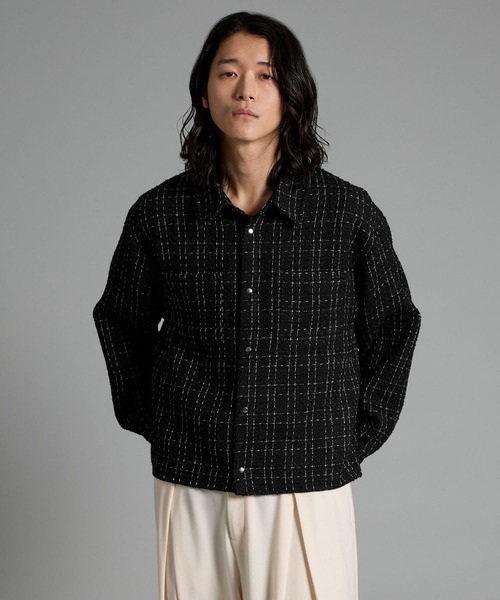 VELNUS（ベルナス）の「【VELNUS】Lame tweed 2way sleeve short shirt jacket/ラメツイード 2wayスリーブ ショート丈シャツジャケット（シャツ/ブラウス・メンズ・ホワイト/ブラック・M/S/L）」の19枚目の写真
