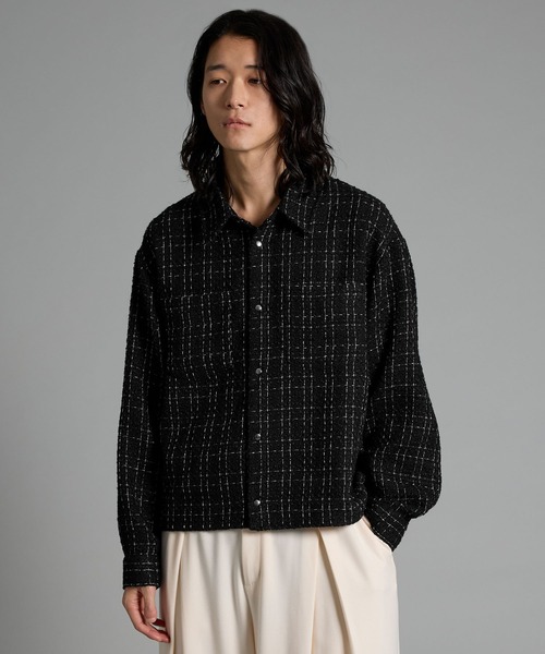 VELNUS（ベルナス）の「【VELNUS】Lame tweed 2way sleeve short shirt jacket/ラメツイード 2wayスリーブ ショート丈シャツジャケット（シャツ/ブラウス・メンズ・ホワイト/ブラック・M/S/L）」の20枚目の写真