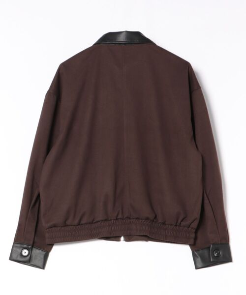 フェイクレザーカラーメルトンタッチブルゾン