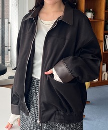 STYLEBLOCK（スタイルブロック）の「フェイクレザーカラーメルトンタッチブルゾン（その他アウター）」