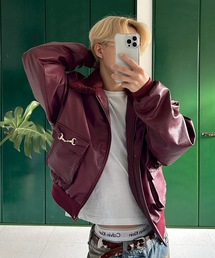 AUREN（オーレン）の「【ユニセックス】レザータッチボアブルゾン トレンド/春（ブルゾン）」