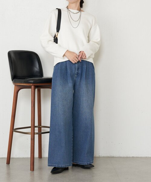 Jena espace merveilleux(ジェナ エスパスメルヴェイユ)の「バックラインボックスニット(ニット/セーター・レディース・オフホワイト/グレー/チャコールグレー・FREE)」の8枚目の写真