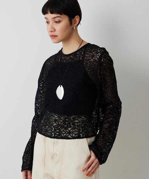 THE PAUSE（ザ ポーズ）の「【THE PAUSE】ボタニカルレースブラウス（シャツ/ブラウス・レディース・ブラック/オフホワイト・FREE）」の2枚目の写真