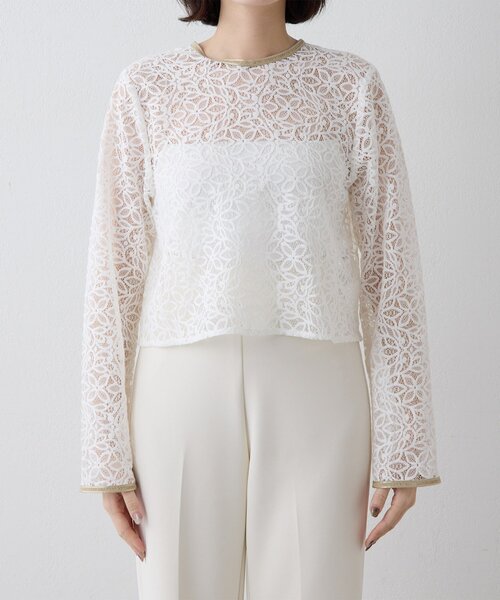 THE PAUSE（ザ ポーズ）の「【THE PAUSE】ボタニカルレースブラウス（シャツ/ブラウス・レディース・ブラック/オフホワイト・FREE）」の9枚目の写真