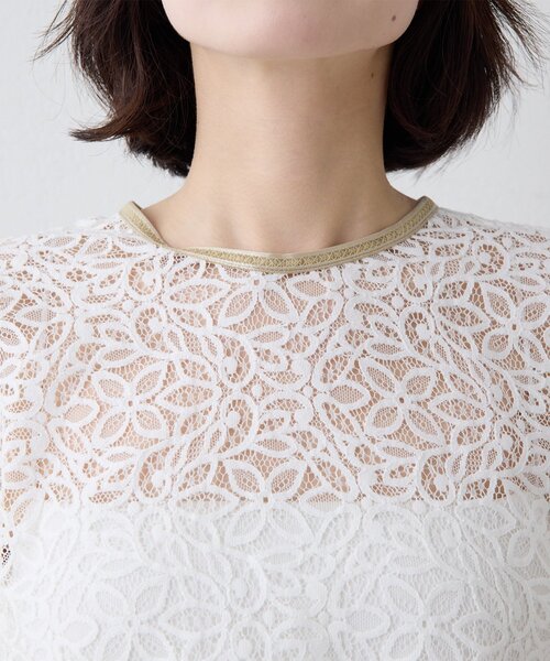 THE PAUSE（ザ ポーズ）の「【THE PAUSE】ボタニカルレースブラウス（シャツ/ブラウス・レディース・ブラック/オフホワイト・FREE）」の3枚目の写真