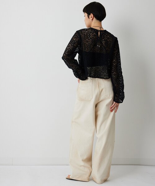 THE PAUSE（ザ ポーズ）の「【THE PAUSE】ボタニカルレースブラウス（シャツ/ブラウス・レディース・ブラック/オフホワイト・FREE）」の15枚目の写真