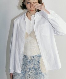 COTTON LOOSE FIT DART SHIRT / WHITE
