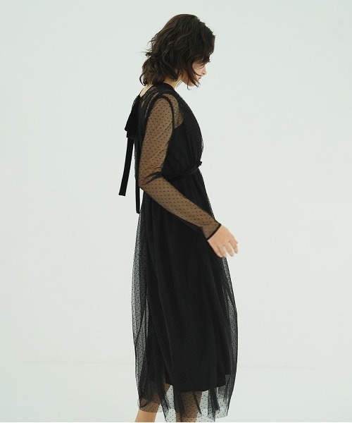 CLANE（クラネ）の「DOT SHEER CACHECOEUR ONEPIECE（ワンピース 