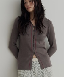 bita.（ビタ）の「配色ラインリブニットカーディガン（カーディガン/ボレロ）」