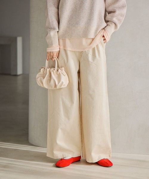 studio CLIP（スタディオクリップ）の「ドビーストレートイージーパンツ[プチ・プラスサイズあり]（その他パンツ・レディース・ブラック/カーキ/モカ/アイボリー・LARGE/PF/MEDIUM/ﾌﾘｰ(L)）」の3枚目の写真