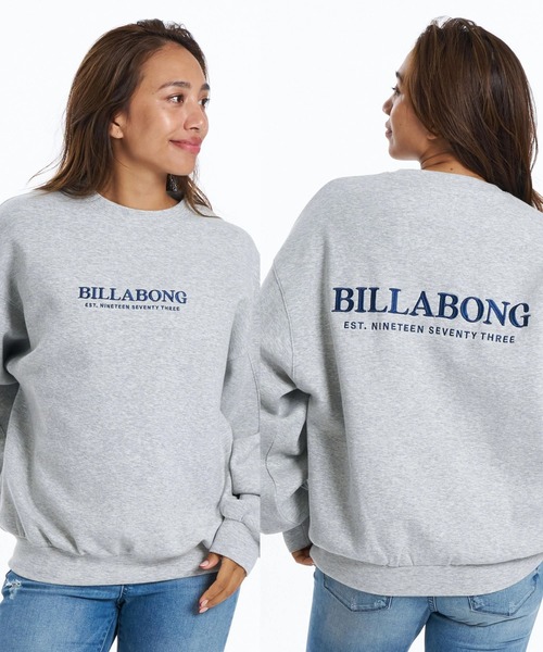 BILLABONG(ビラボン)の「BILLABONG ウィメンズ DOUBLE KNIT LOOSE FI トレーナー 【2026年春夏モデル】/ビラボンスウェットトレーナー(スウェット・レディース・ブラック/アイボリー/グレー・MEDIUM)」の1枚目の写真