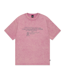 アシッドウォッシュドドゥードルロゴTシャツ ダークピンク