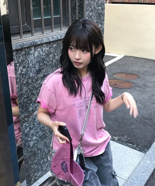 LMCの「アシッドウォッシュドドゥードルロゴTシャツ ダークピンク(Tシャツ/カットソー・レディース・その他・L/XL)」の6枚目の写真