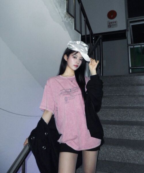 LMCの「アシッドウォッシュドドゥードルロゴTシャツ ダークピンク(Tシャツ/カットソー・レディース・その他・L/XL)」の15枚目の写真