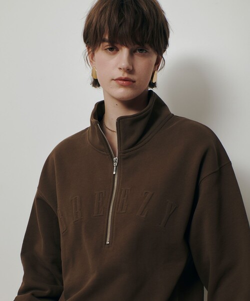 allureville(アルアバイル)の「ハーフジップ刺繍プルオーバー(Tシャツ/カットソー・レディース・アイボリー/カーキ・2)」の11枚目の写真
