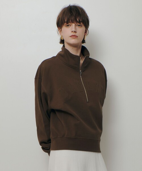 allureville(アルアバイル)の「ハーフジップ刺繍プルオーバー(Tシャツ/カットソー・レディース・アイボリー/カーキ・2)」の12枚目の写真