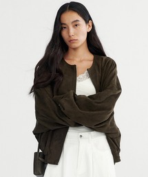 Bie（ビエ）の「スエードライクノーカラーブルゾン（ブルゾン）」