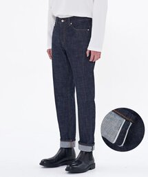 DEN0841 mid-indigo selvedge[straight long fit]