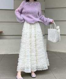 ABITOKYO（アビトーキョー）の「ボリュームフリルチュールロングスカート（スカート）」
