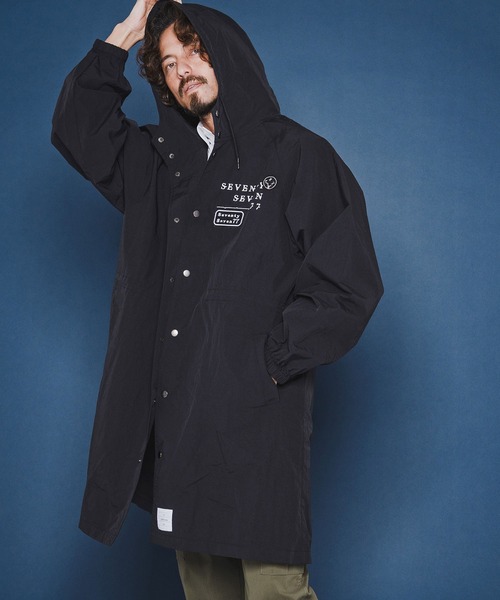seventy seven(セブンティセブン)の「mj11347-nylon long hoodie coat ナイロンコート(7726S010)(その他アウター・メンズ・ブラック/ブルーグレー/オフホワイト・L/M/S)」の2枚目の写真