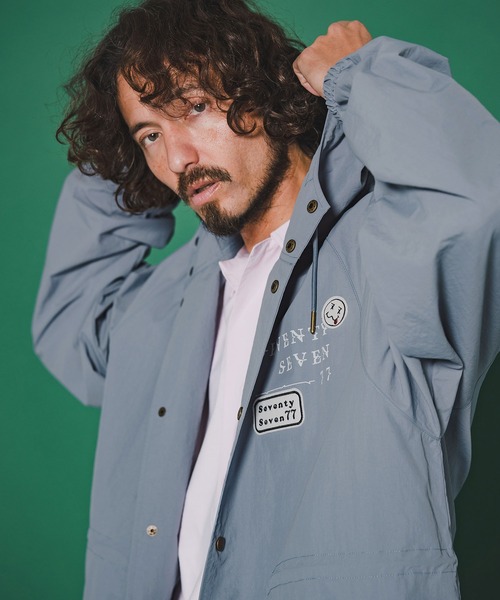 seventy seven(セブンティセブン)の「mj11347-nylon long hoodie coat ナイロンコート(7726S010)(その他アウター・メンズ・ブラック/ブルーグレー/オフホワイト・L/M/S)」の11枚目の写真