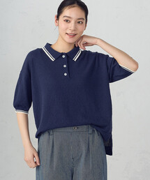 ONIGIRI | 配色ラインニットポロ(ニット/セーター)