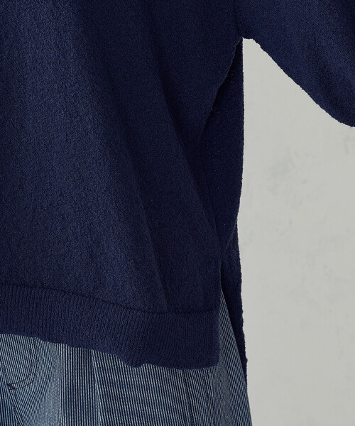 ONIGIRI（オニギリ）の「配色ラインニットポロ（ニット/セーター・レディース・ネイビー/アイボリー・FREE）」の18枚目の写真