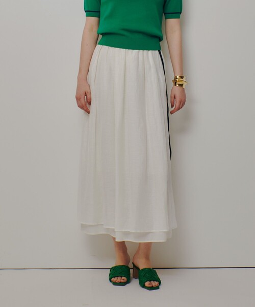 allureville（アルアバイル）の「カールマイヤーギャザースカート（スカート・レディース・ブラック/ホワイト・1/2）」の11枚目の写真