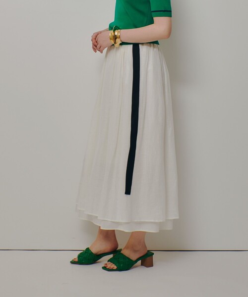 allureville（アルアバイル）の「カールマイヤーギャザースカート（スカート・レディース・ブラック/ホワイト・1/2）」の12枚目の写真