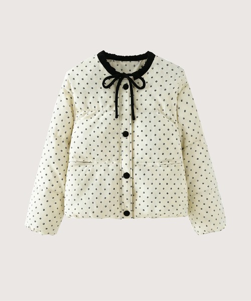LA POMME petit（ラポミ・プチ）の「Round Collar Piping Down Jacket
